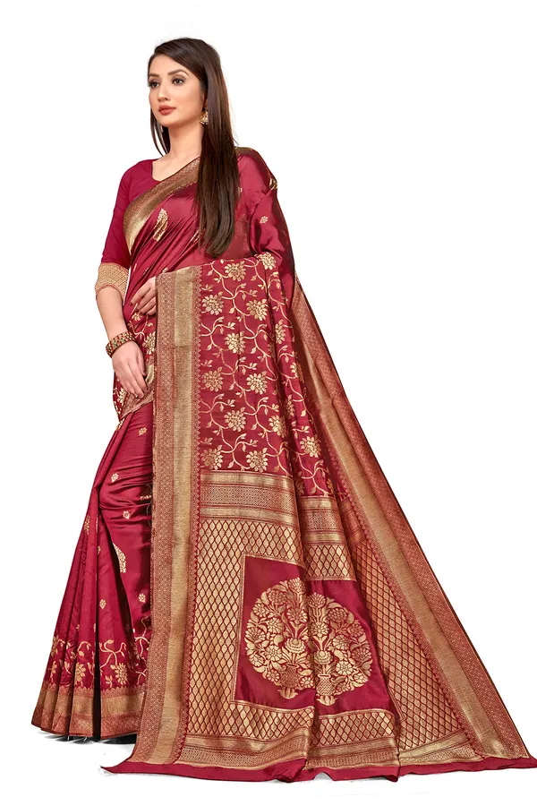 Magenta_Silk___Premium_&_Elegant_Banarasi_Saree_With_Blouse_Piece_For_Women