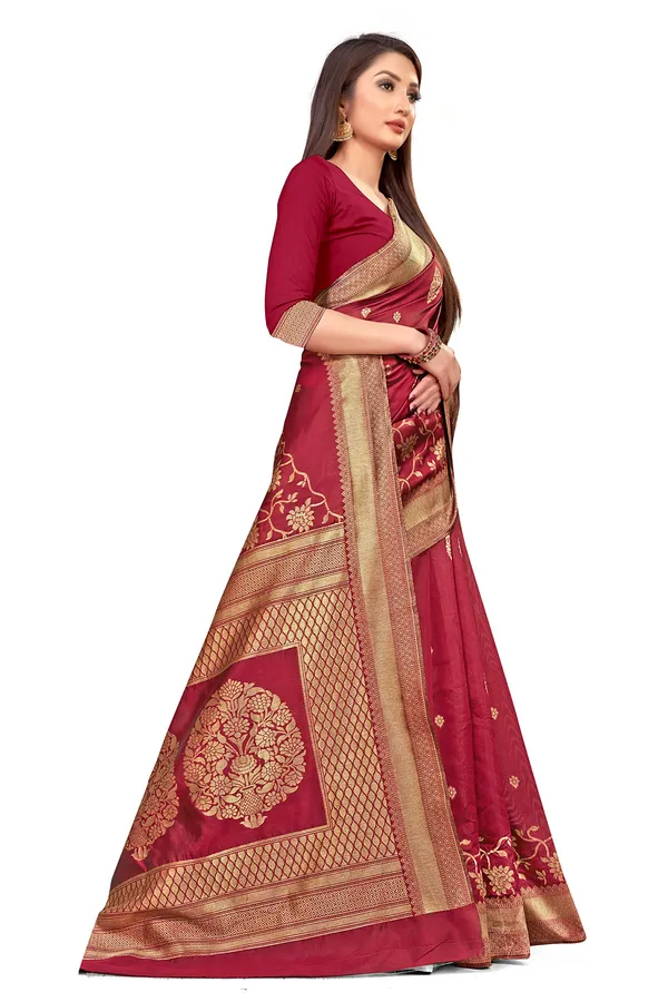 Magenta_Silk___Premium_&_Elegant_Banarasi_Saree_With_Blouse_Piece_For_Women