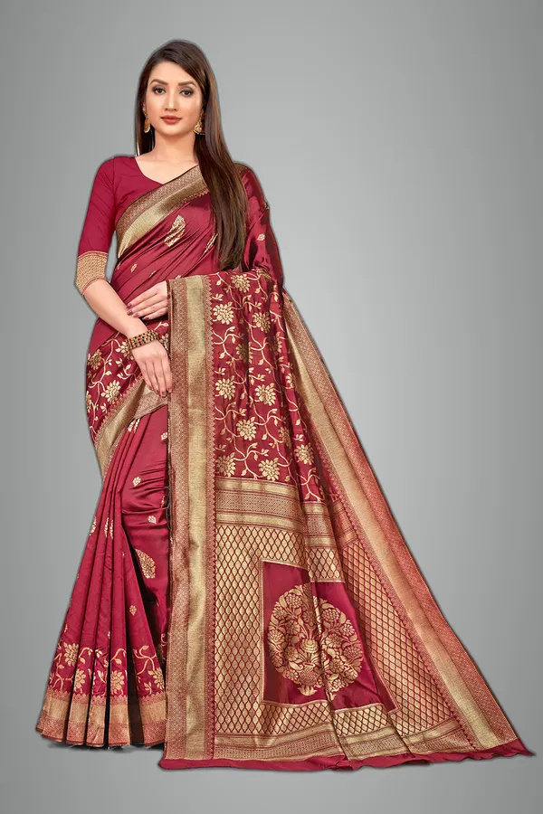 Magenta_Silk___Premium_&_Elegant_Banarasi_Saree_With_Blouse_Piece_For_Women