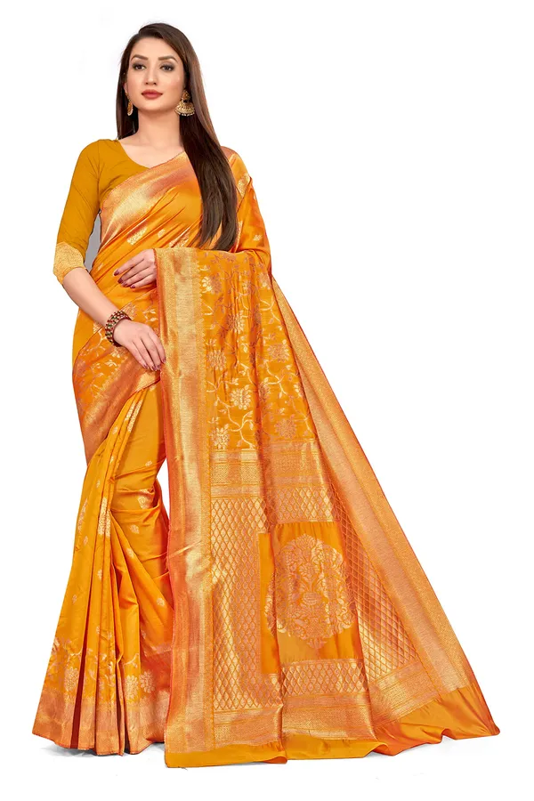 Mustard_Silk___Premium_&_Elegant_Banarasi_Saree_With_Blouse_Piece_For_Women