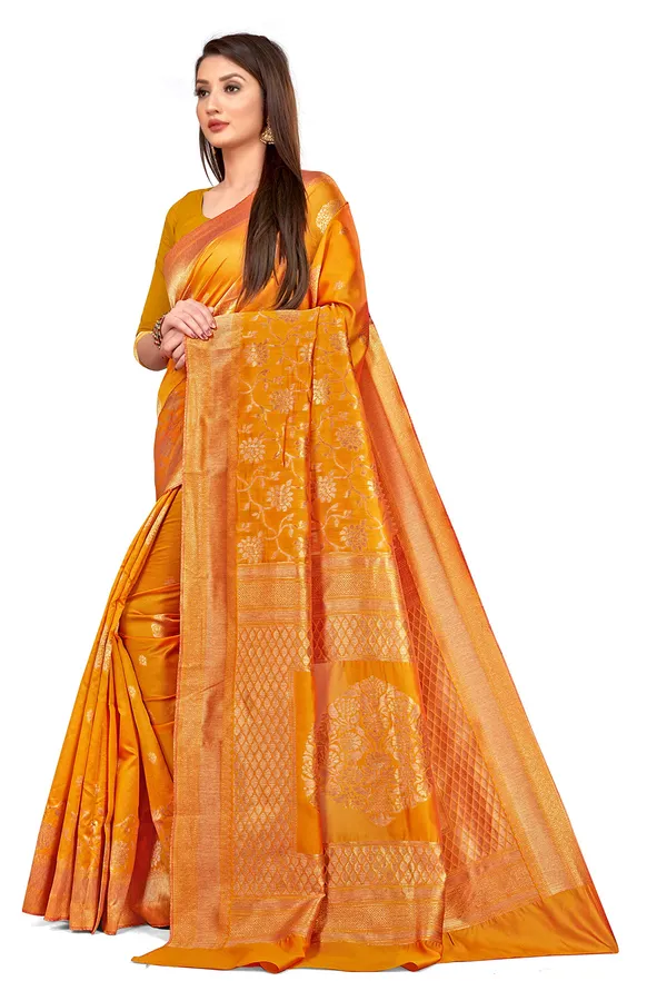Mustard_Silk___Premium_&_Elegant_Banarasi_Saree_With_Blouse_Piece_For_Women