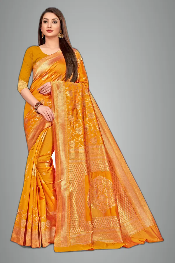 Mustard_Silk___Premium_&_Elegant_Banarasi_Saree_With_Blouse_Piece_For_Women