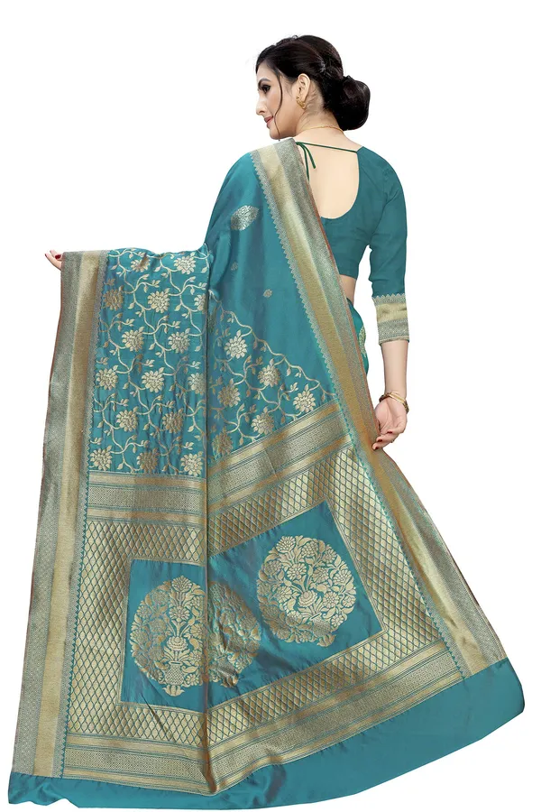 Rama_Poly_Silk_Jacquard_Premium_&_Elegant_Banarasi_Saree_With_Blouse_Piece_For_Women