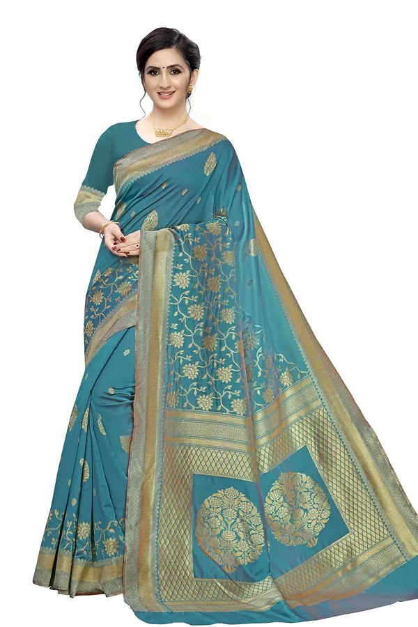 Rama_Poly_Silk_Jacquard_Premium_&_Elegant_Banarasi_Saree_With_Blouse_Piece_For_Women