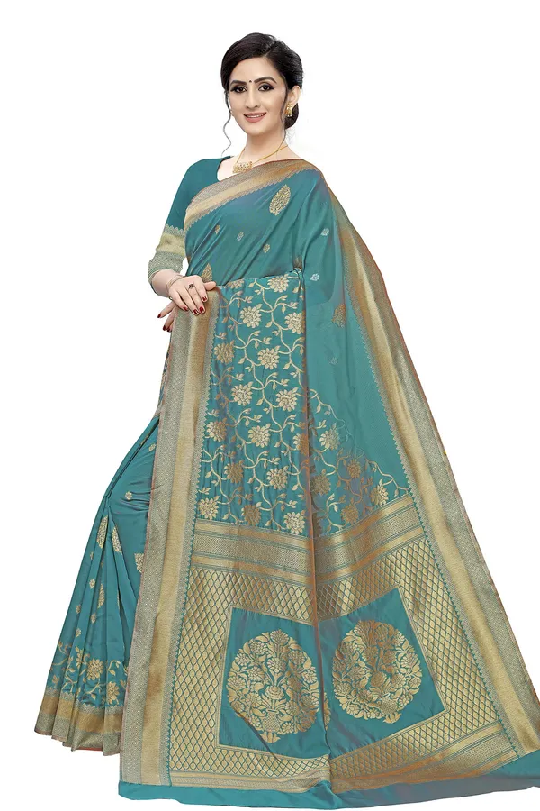 Rama_Poly_Silk_Jacquard_Premium_&_Elegant_Banarasi_Saree_With_Blouse_Piece_For_Women