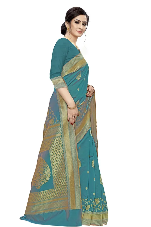 Rama_Poly_Silk_Jacquard_Premium_&_Elegant_Banarasi_Saree_With_Blouse_Piece_For_Women