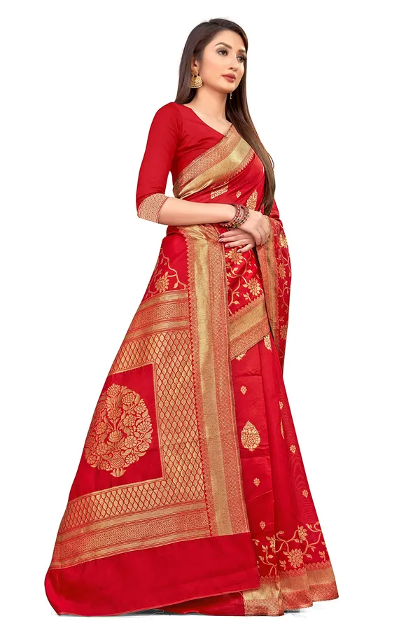 Red_Silk___Premium_&_Elegant_Banarasi_Saree_With_Blouse_Piece_For_Women