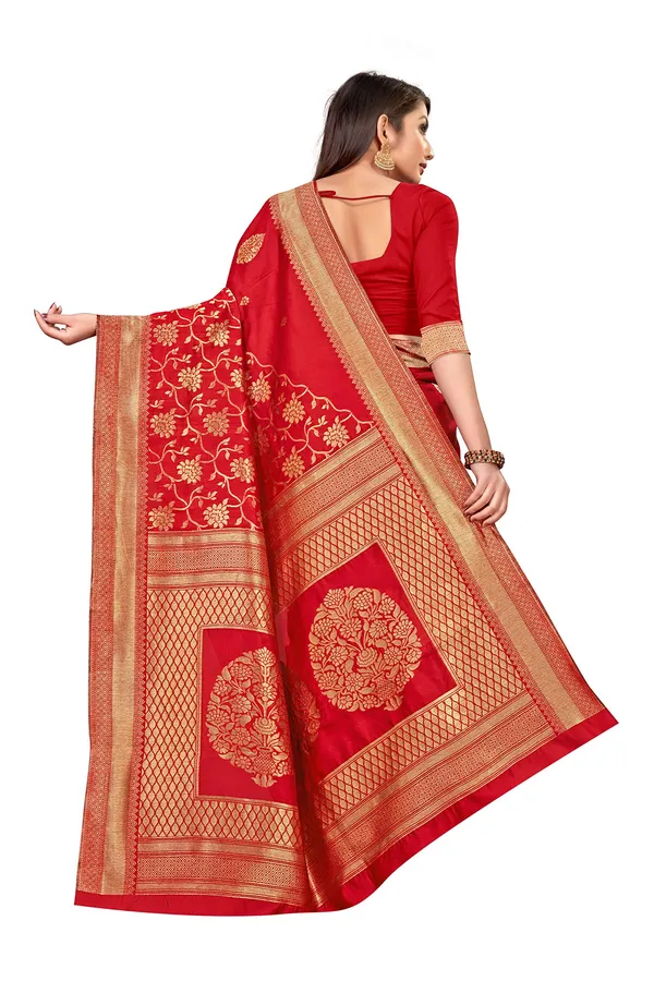 Red_Silk___Premium_&_Elegant_Banarasi_Saree_With_Blouse_Piece_For_Women