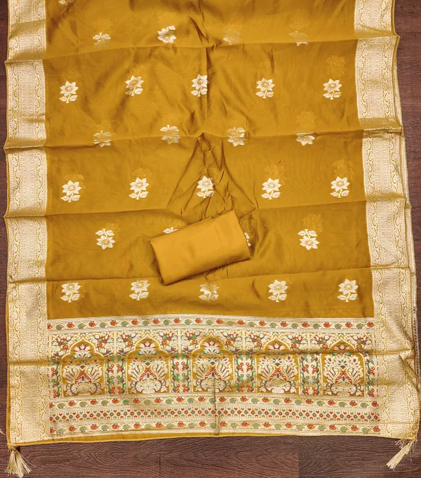 Mustard_Banarasi_Silk_Salwar_Suit_Dress_Material_With_Zardosi_Handwork_&_Jacquard_Dupatta_Unstitched