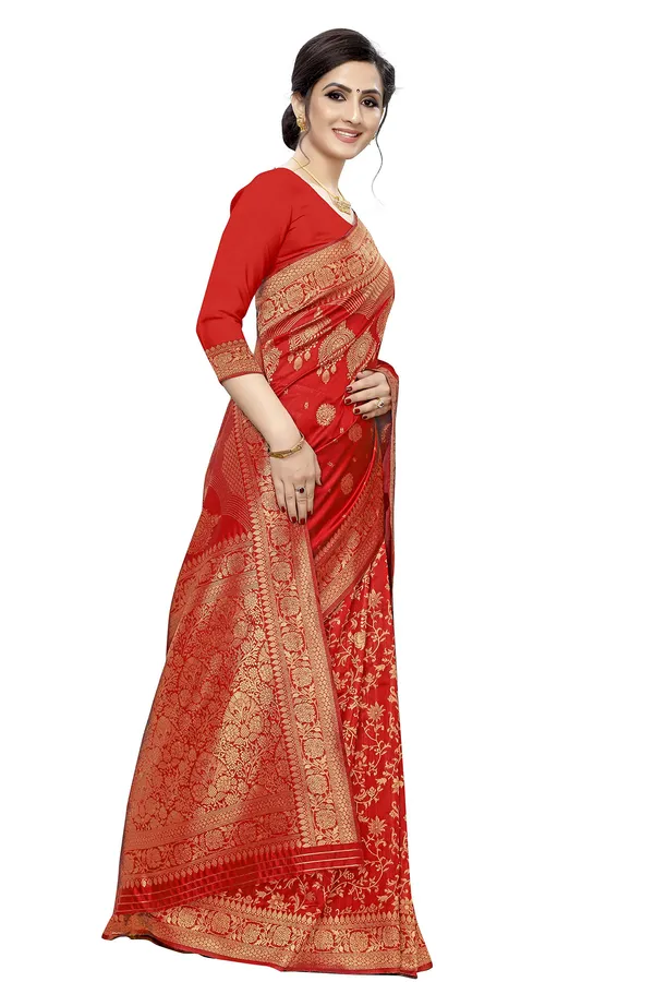 Red_Poly_Silk_Jacquard_Premium_&_Elegant_(_Jacquard_)_Banarasi_Saree_With_Blouse_Piece_For_Women