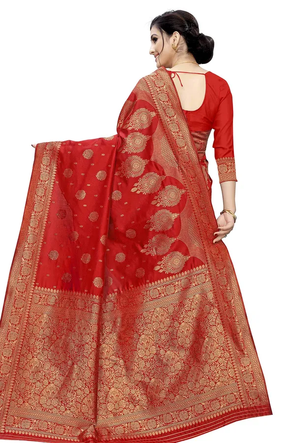 Red_Poly_Silk_Jacquard_Premium_&_Elegant_(_Jacquard_)_Banarasi_Saree_With_Blouse_Piece_For_Women