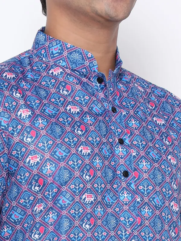 Blue_Cotton___Premium_&_Elegant_Regular_Kurta_&_Pajama_Set_For_Men