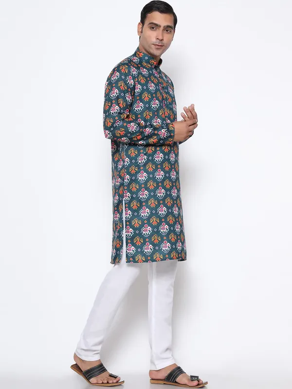 Green_Cotton___Premium_&_Elegant_Regular_Kurta_&_Pajama_Set_For_Men