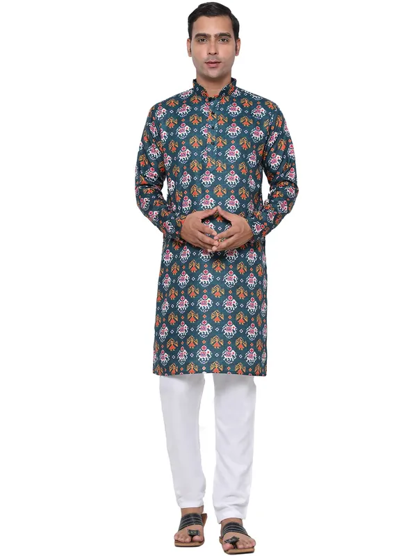 Green_Cotton___Premium_&_Elegant_Regular_Kurta_&_Pajama_Set_For_Men