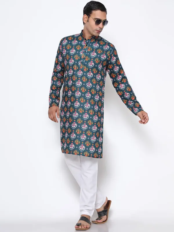 Green_Cotton___Premium_&_Elegant_Regular_Kurta_&_Pajama_Set_For_Men