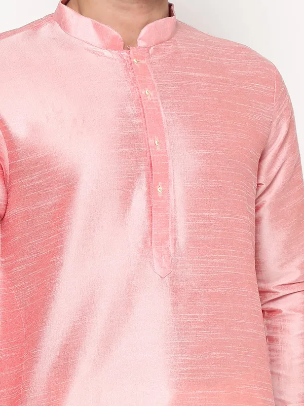 Baby_Pink_Dupion_Silk_Premium_&_Elegant_Regular_Kurta_&_Pajama_Set_For_Men