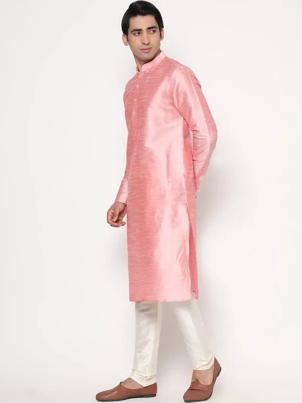 Baby_Pink_Dupion_Silk_Premium_&_Elegant_Regular_Kurta_&_Pajama_Set_For_Men