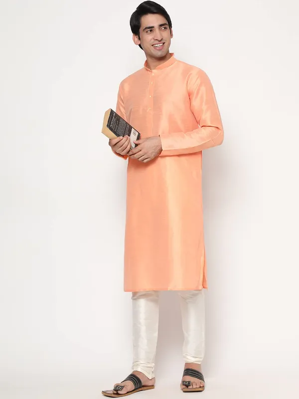 Coral_Dupion_Silk_Premium_&_Elegant_Regular_Kurta_&_Pajama_Set_For_Men