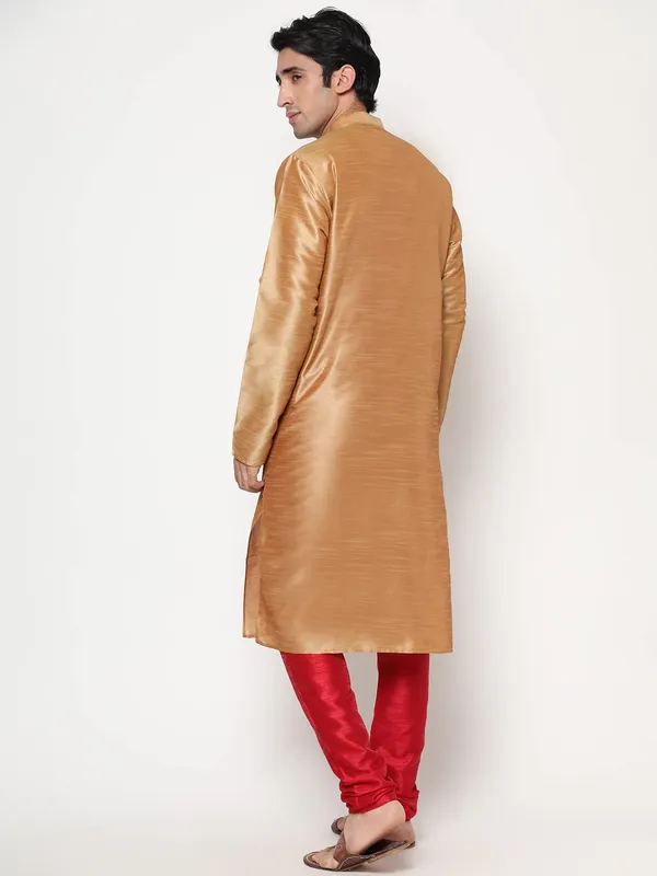 Cream_Dupion_Silk_Premium_&_Elegant_Regular_Kurta_&_Pajama_Set_For_Men