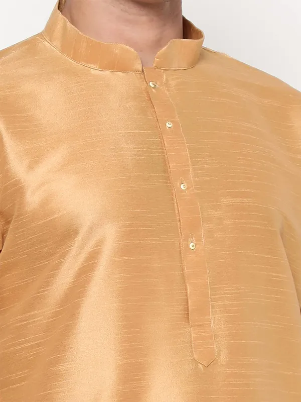 Gold_Dupion_Silk_Premium_&_Elegant_Regular_Kurta_&_Pajama_Set_For_Men