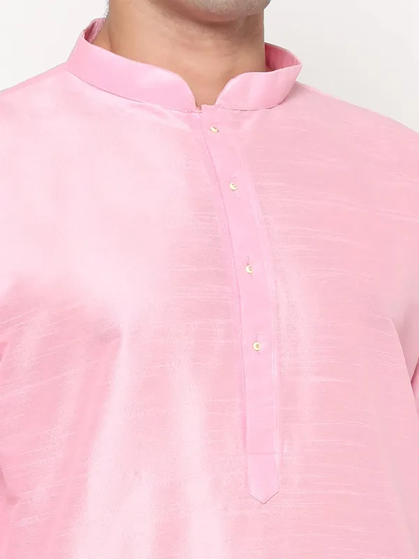 Pink_Dupion_Silk_Premium_&_Elegant_Regular_Kurta_&_Pajama_Set_For_Men