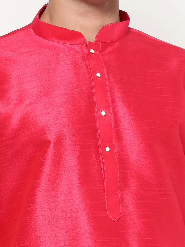 Rose_Madder_Dupion_Silk_Premium_&_Elegant_Regular_Kurta_&_Pajama_Set_For_Men