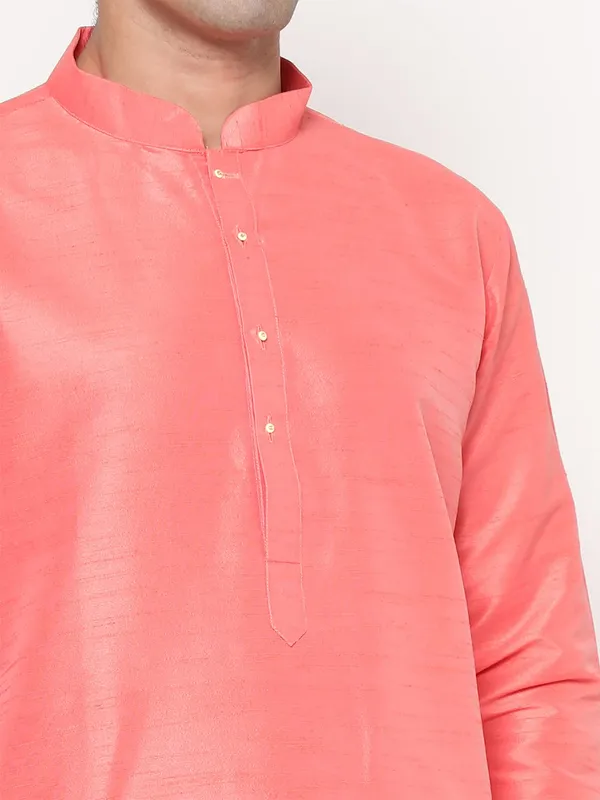 Rose_Pink_Dupion_Silk_Premium_&_Elegant_Regular_Kurta_&_Pajama_Set_For_Men