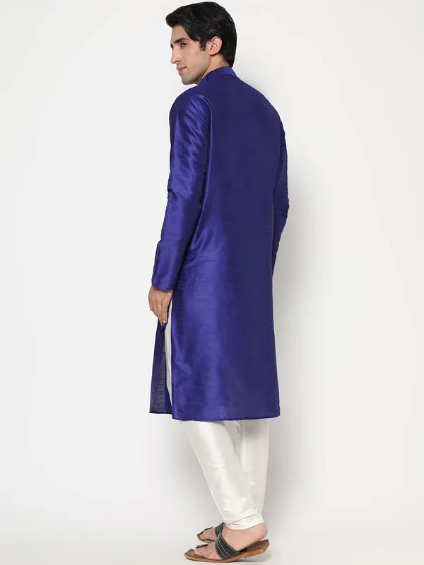 Royal_Blue_Dupion_Silk_Premium_&_Elegant_Regular_Kurta_&_Pajama_Set_For_Men
