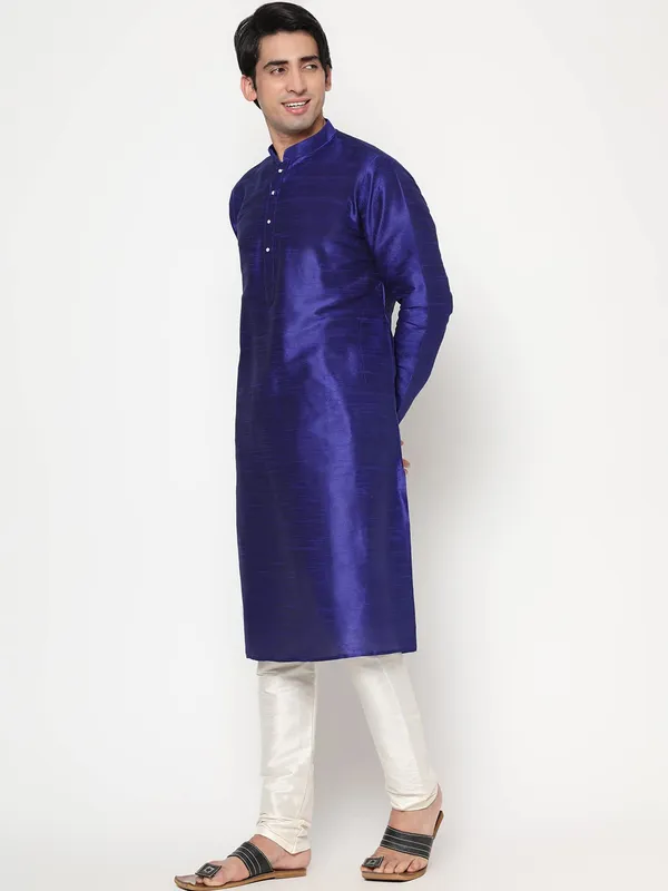 Royal_Blue_Dupion_Silk_Premium_&_Elegant_Regular_Kurta_&_Pajama_Set_For_Men