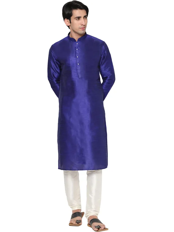 Royal_Blue_Dupion_Silk_Premium_&_Elegant_Regular_Kurta_&_Pajama_Set_For_Men