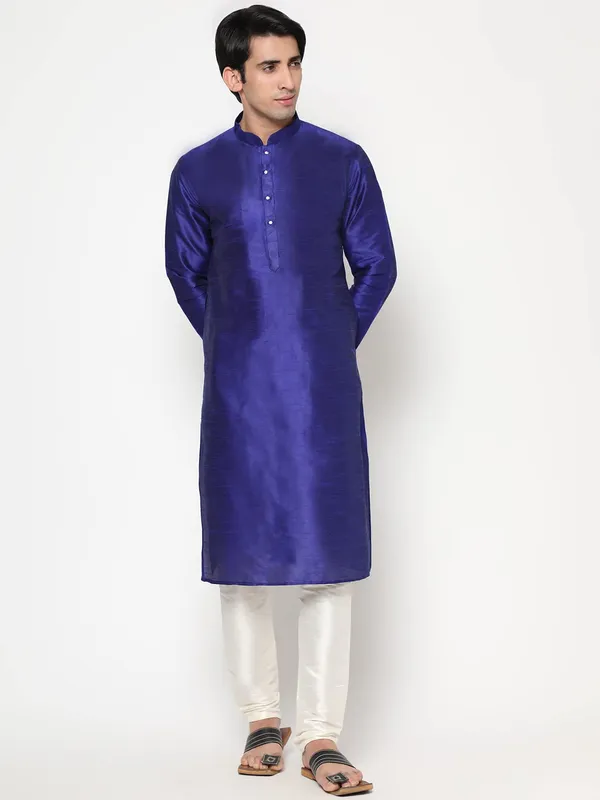 Royal_Blue_Dupion_Silk_Premium_&_Elegant_Regular_Kurta_&_Pajama_Set_For_Men