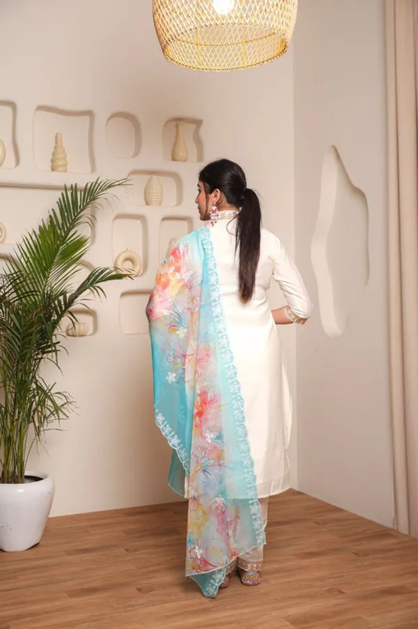 White_Roman_Silk_Embroidered_Thread_Work_Kurti_Set_For_Women