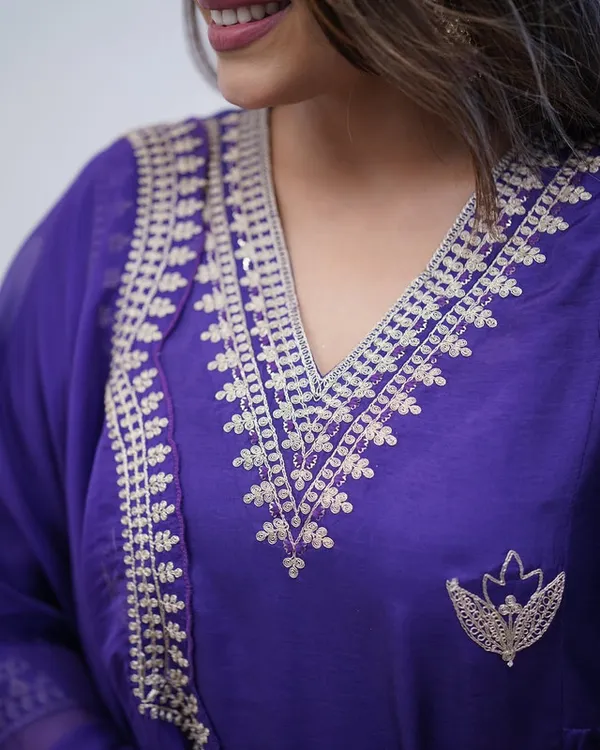 Purple_Pv_Chanderi_Golden_Thread_Embroiderey_Work_Gown_Set_For_Women