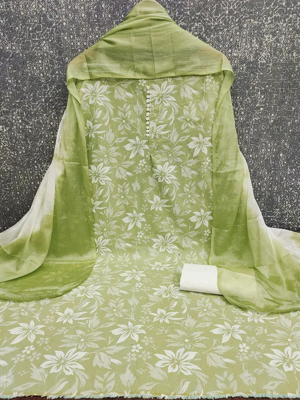 Leeza_Store_Women’s_Olive_Green_Cotton_Salwar_Suit_Dress_Material_With_Floral_Printed_Top,_Solid_Bottom_&_Ombre_Chinon_Dupatta_|_Unstitched_Suits_For_Wom