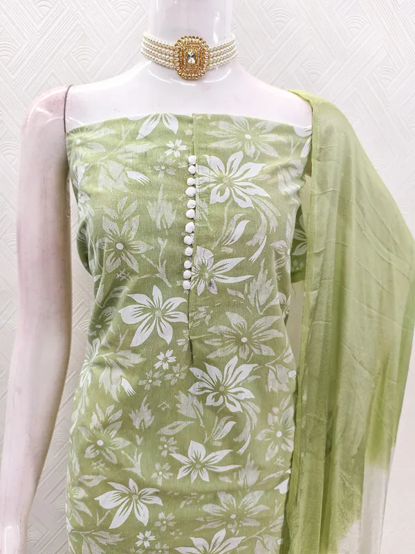 Leeza_Store_Women’s_Olive_Green_Cotton_Salwar_Suit_Dress_Material_With_Floral_Printed_Top,_Solid_Bottom_&_Ombre_Chinon_Dupatta_|_Unstitched_Suits_For_Wom