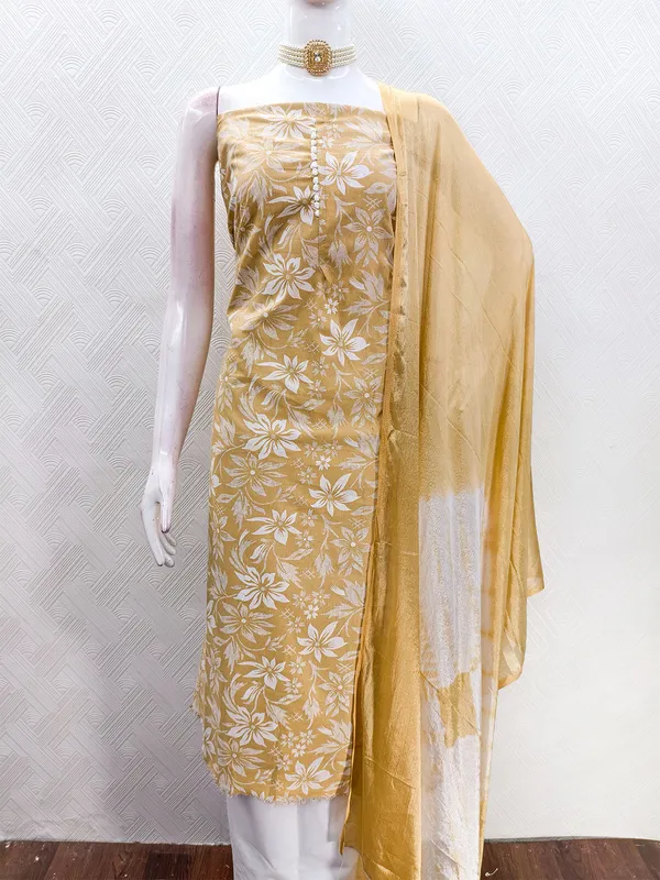 Leeza_Store_Women’s_Mustard_Cotton_Salwar_Suit_Dress_Material_With_Floral_Printed_Top,_Solid_Bottom_&_Ombre_Chinon_Dupatta_|_Unstitched_Suits_For_Wom