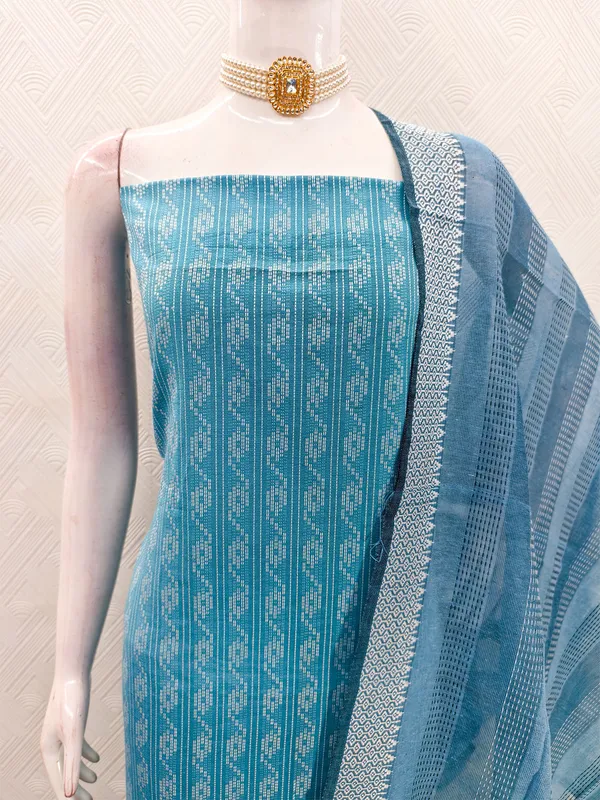 Leeza_Store_Women’s_Blue_Cotton_Jacquard_Unstitched_Dress_Material_With_Minimal_Ethnic_Motifs,_Solid_Cotton_Bottom_&_Cut_Work_Dupat