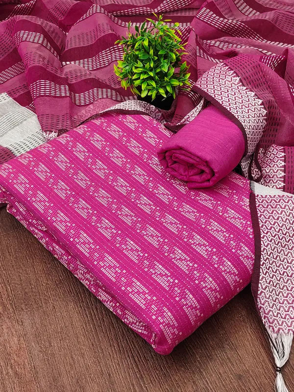 Leeza_Store_Women’s_Pink_Cotton_Jacquard_Unstitched_Dress_Material_With_Minimal_Ethnic_Motifs,_Solid_Cotton_Bottom_&_Cut_Work_Dupat