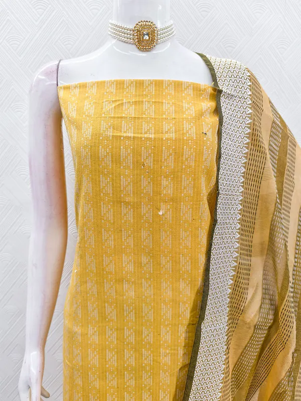 Leeza_Store_Women’s_Yellow_Cotton_Jacquard_Unstitched_Dress_Material_With_Minimal_Ethnic_Motifs,_Solid_Cotton_Bottom_&_Cut_Work_Dupat