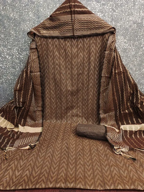 Leeza_Store_Women’s_Brown_Cotton_Jacquard_Salwar_Suit_Dress_Material_|_Minimal_Ethnic_Motifs_|_Solid_Cotton_Bottom_&_Self-design_Dupatta_With_Cut_Work_|_Unstitched_Fabric_S