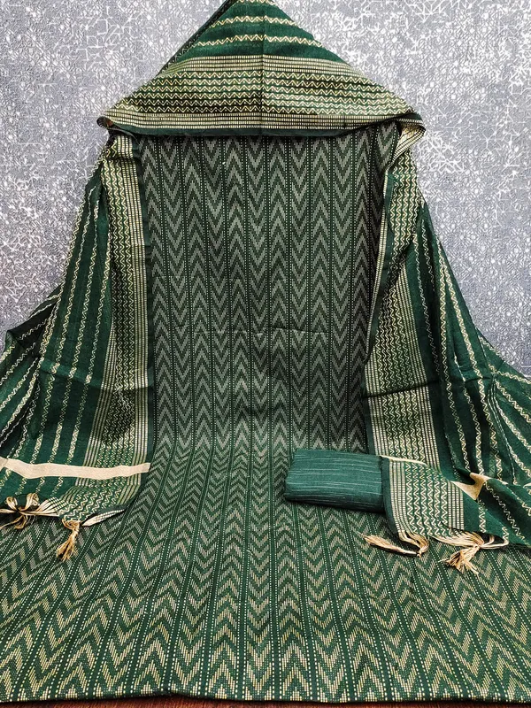 Leeza_Store_Women’s_Dark_Green_Cotton_Jacquard_Salwar_Suit_Dress_Material_|_Minimal_Ethnic_Motifs_|_Solid_Cotton_Bottom_&_Self-design_Dupatta_With_Cut_Work_|_Unstitched_Fabric_S