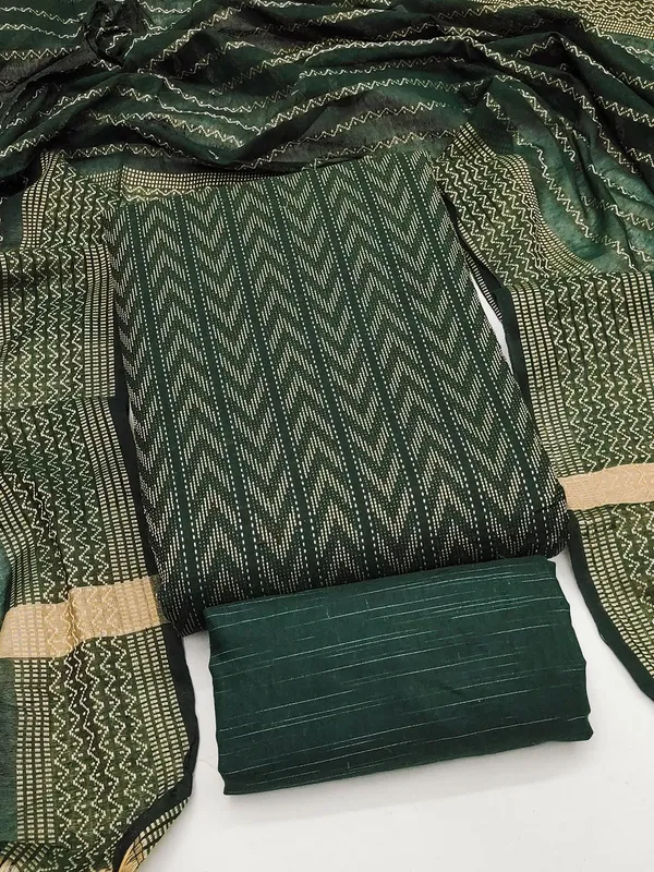 Leeza_Store_Women’s_Dark_Green_Cotton_Jacquard_Salwar_Suit_Dress_Material_|_Minimal_Ethnic_Motifs_|_Solid_Cotton_Bottom_&_Self-design_Dupatta_With_Cut_Work_|_Unstitched_Fabric_S