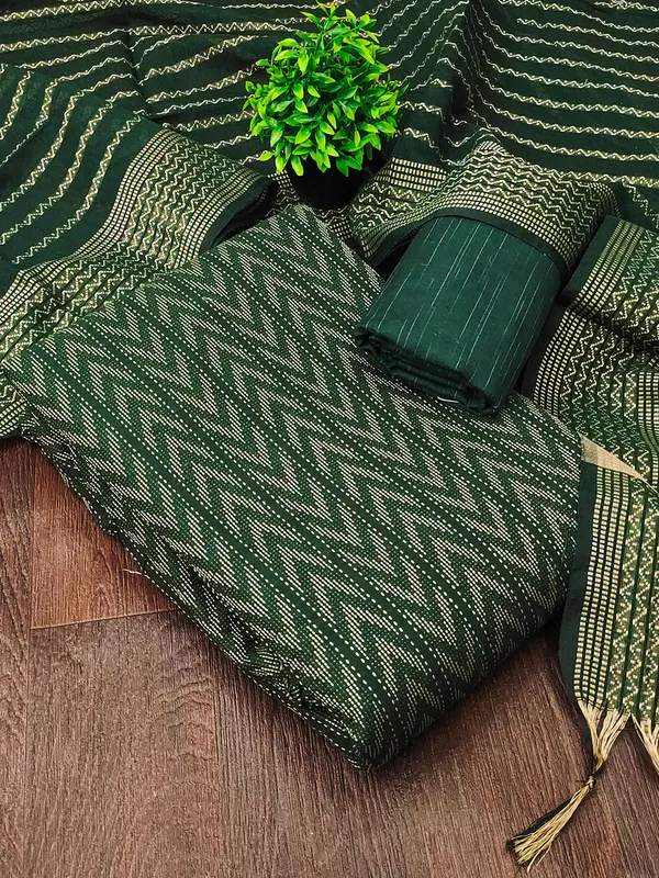 Leeza_Store_Women’s_Dark_Green_Cotton_Jacquard_Salwar_Suit_Dress_Material_|_Minimal_Ethnic_Motifs_|_Solid_Cotton_Bottom_&_Self-design_Dupatta_With_Cut_Work_|_Unstitched_Fabric_S