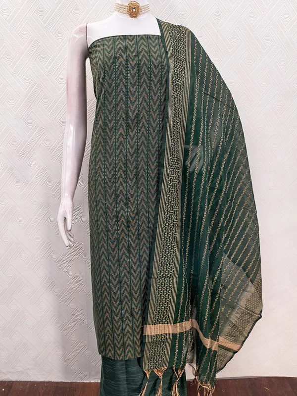 Leeza_Store_Women’s_Dark_Green_Cotton_Jacquard_Salwar_Suit_Dress_Material_|_Minimal_Ethnic_Motifs_|_Solid_Cotton_Bottom_&_Self-design_Dupatta_With_Cut_Work_|_Unstitched_Fabric_S
