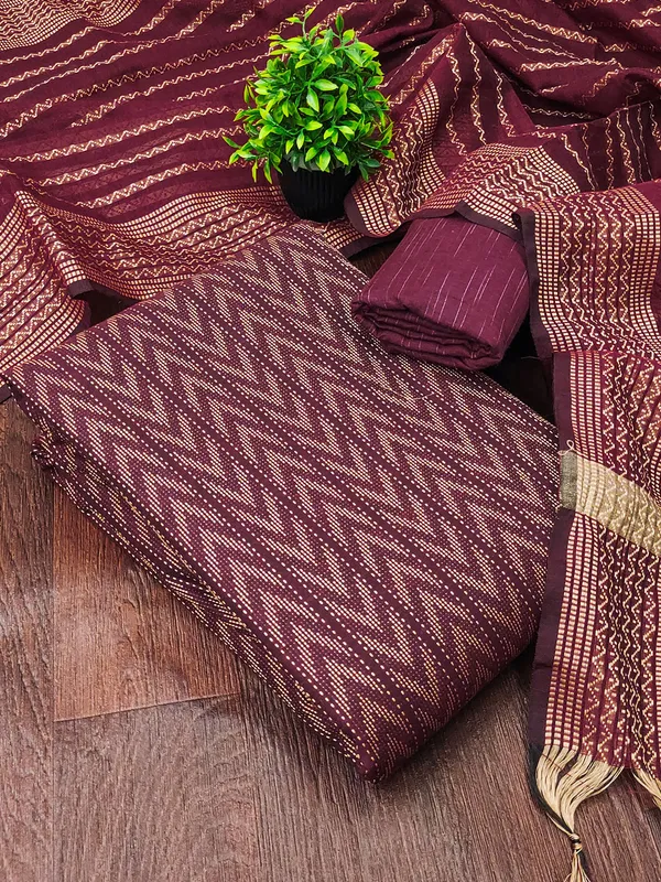 Leeza_Store_Women’s_Maroon_Cotton_Jacquard_Salwar_Suit_Dress_Material_|_Minimal_Ethnic_Motifs_|_Solid_Cotton_Bottom_&_Self-design_Dupatta_With_Cut_Work_|_Unstitched_Fabric_S