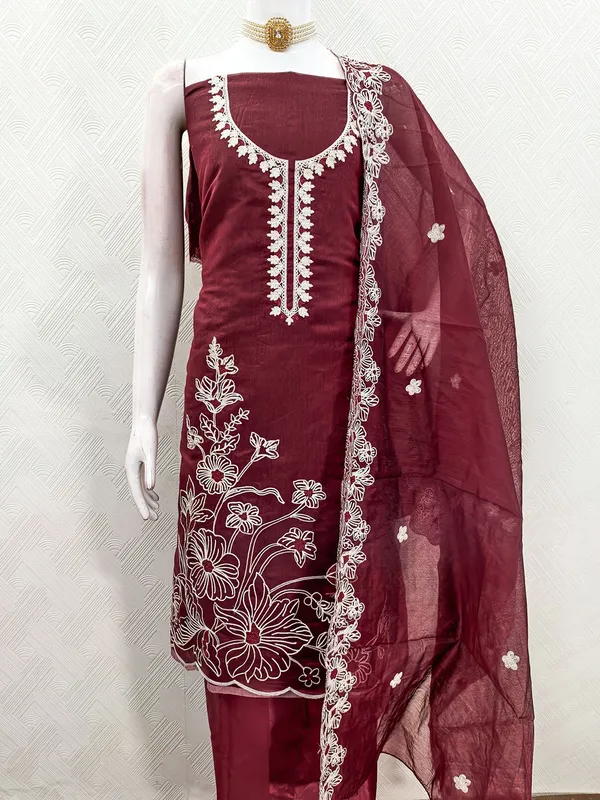 Leeza_Store_Maroon_Chanderi_Silk_Salwar_Suit_Dress_Material_For_Women_|_Floral_White_Thread_Embroidery_With_Ethnic_Motifs_&_Cut_Work_|_Chanderi_Silk_Dupatta_&_Santoon_Bottom
