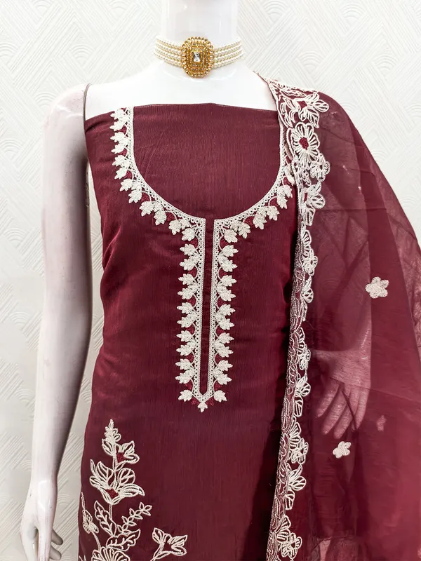Leeza_Store_Maroon_Chanderi_Silk_Salwar_Suit_Dress_Material_For_Women_|_Floral_White_Thread_Embroidery_With_Ethnic_Motifs_&_Cut_Work_|_Chanderi_Silk_Dupatta_&_Santoon_Bottom