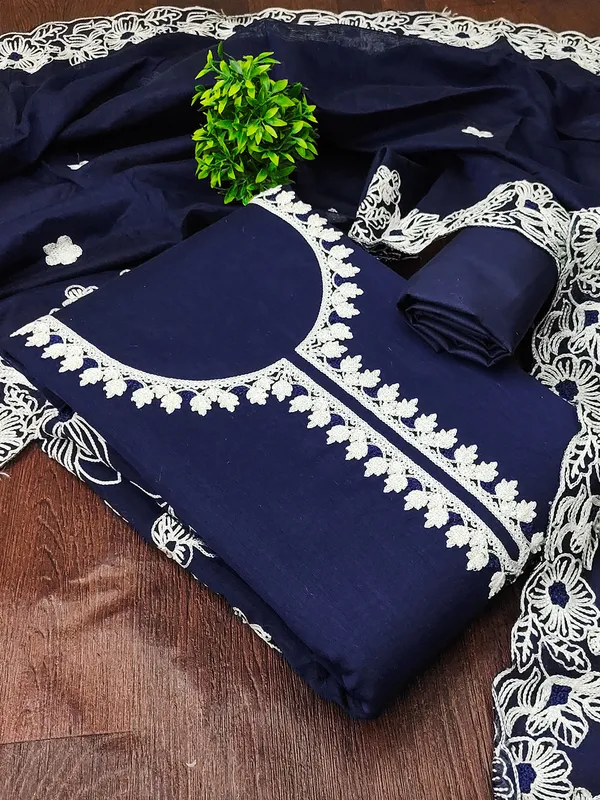 Leeza_Store_Navy_Blue_Chanderi_Silk_Salwar_Suit_Dress_Material_For_Women_|_Floral_White_Thread_Embroidery_With_Ethnic_Motifs_&_Cut_Work_|_Chanderi_Silk_Dupatta_&_Santoon_Bottom