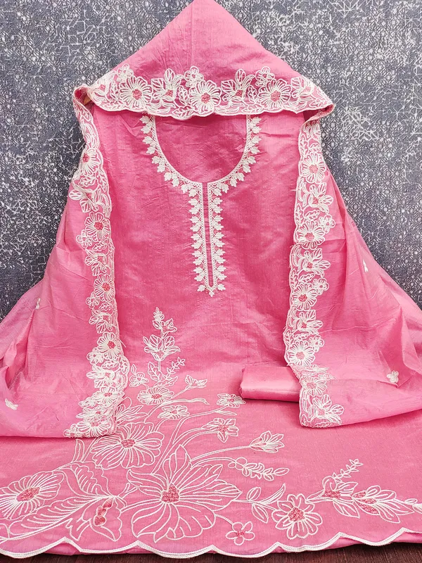 Leeza_Store_Pink_Chanderi_Silk_Salwar_Suit_Dress_Material_For_Women_|_Floral_White_Thread_Embroidery_With_Ethnic_Motifs_&_Cut_Work_|_Chanderi_Silk_Dupatta_&_Santoon_Bottom