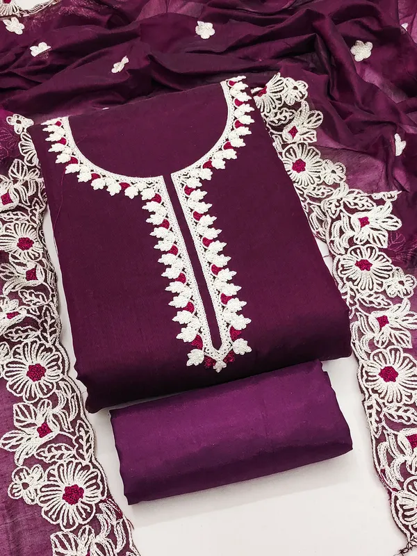 Leeza_Store_Wine_Chanderi_Silk_Salwar_Suit_Dress_Material_For_Women_|_Floral_White_Thread_Embroidery_With_Ethnic_Motifs_&_Cut_Work_|_Chanderi_Silk_Dupatta_&_Santoon_Bottom